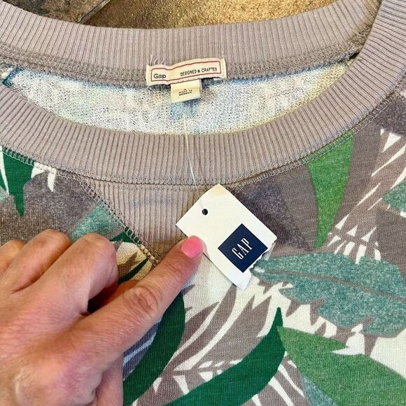 NWT Gap Sweatshirt Tunic Leaf Camouflage Top Small - Picture 8 of 12